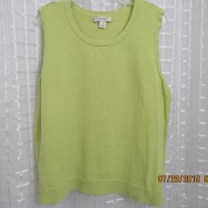 CJ Banks Sweater Tank 1X Lime